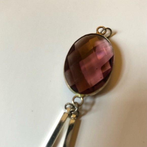 Amethyst Stone Necklace Charm Pendant - Picture 3 of 4